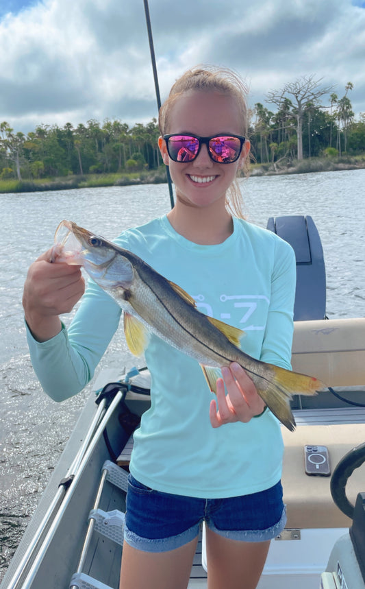 Pastel mint green woman's fishing shirt