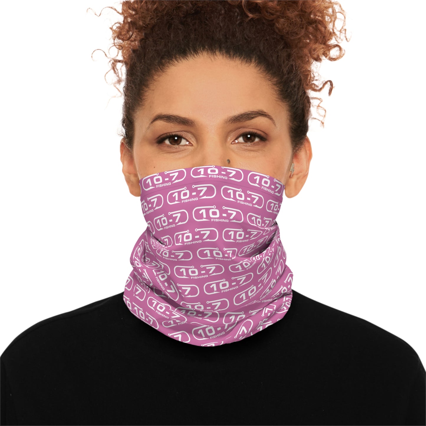 Pink with white logo Lightweight Neck Gaiter