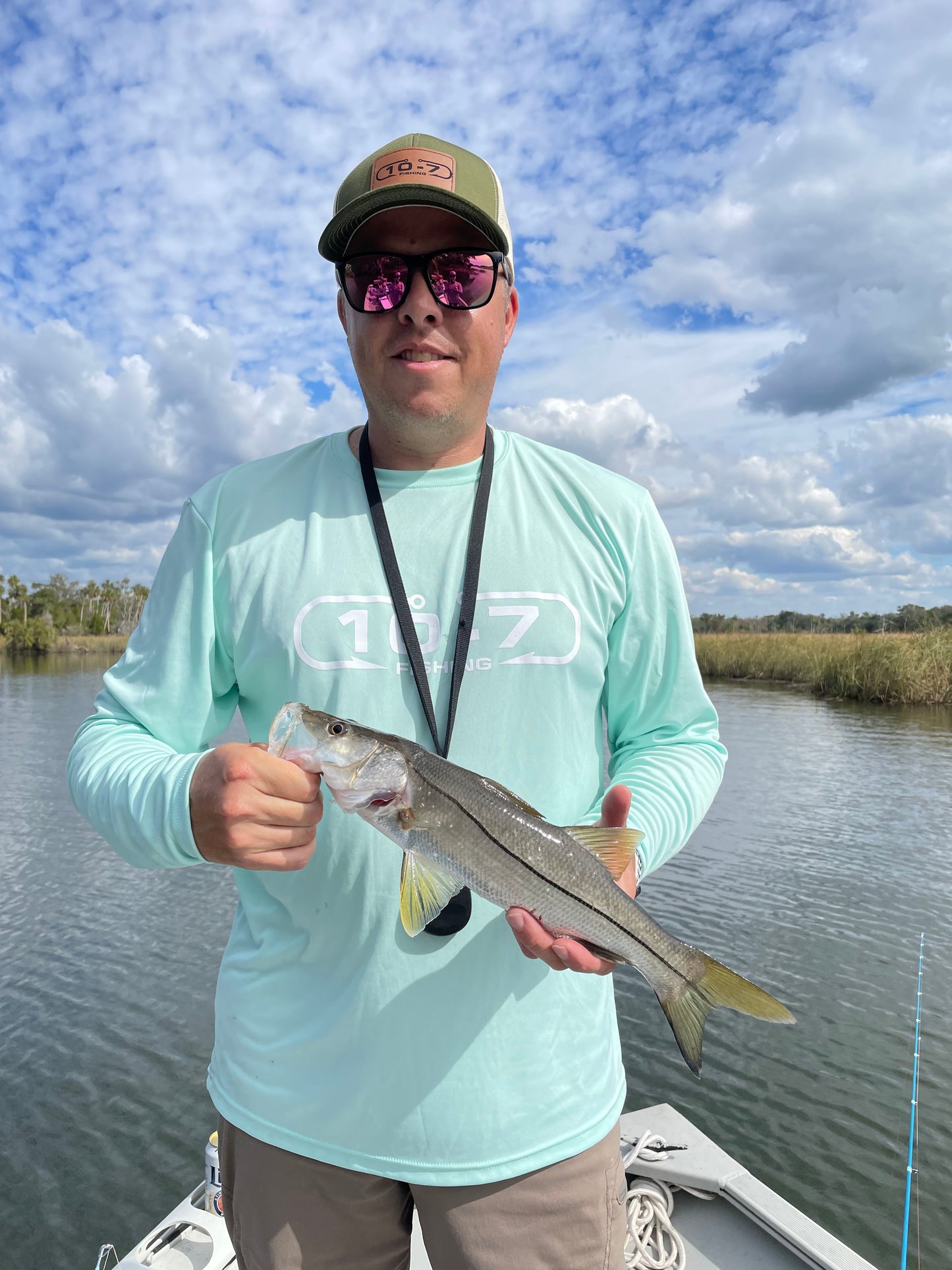 Mint green men's fishing shirt