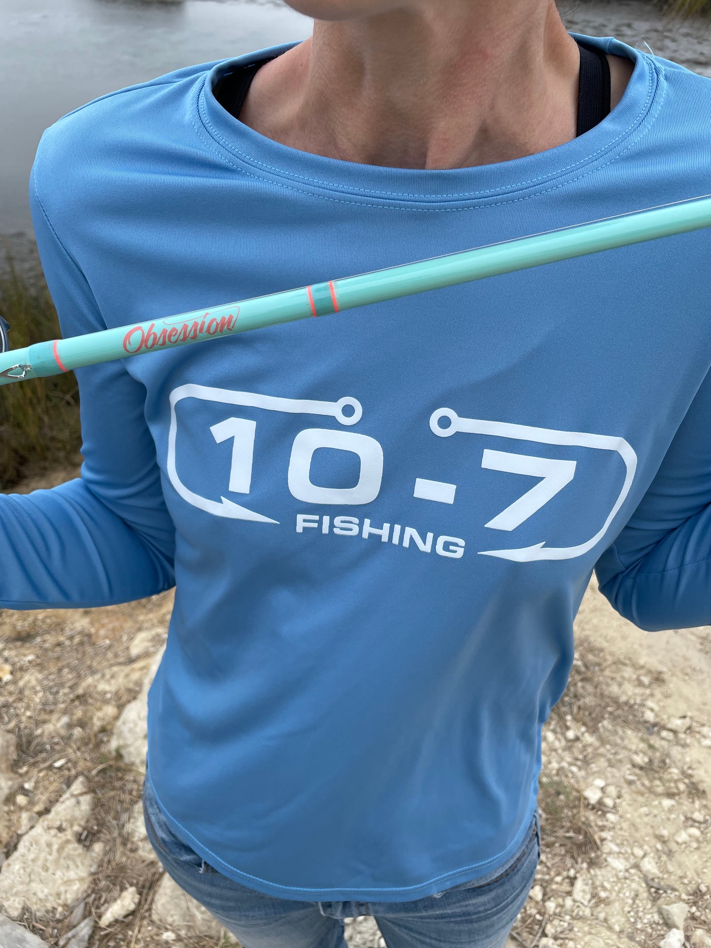 Light Blue woman's fishing shirt